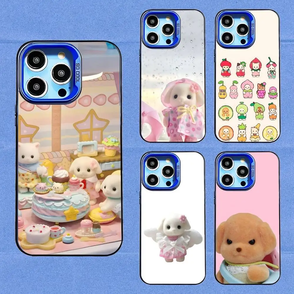 

Cute Families Phone Case For iPhone 16,15,14,13,12,11,8,7,Pro,Max,Plus,Mini,XS,SE S-SylvanianS Blue Candy Matte Shockproof Cover