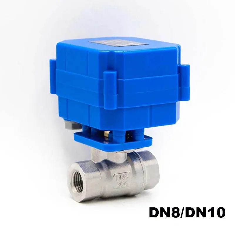 2 Way SS304 Motorized Ball Valve DN8 DN10 1/4