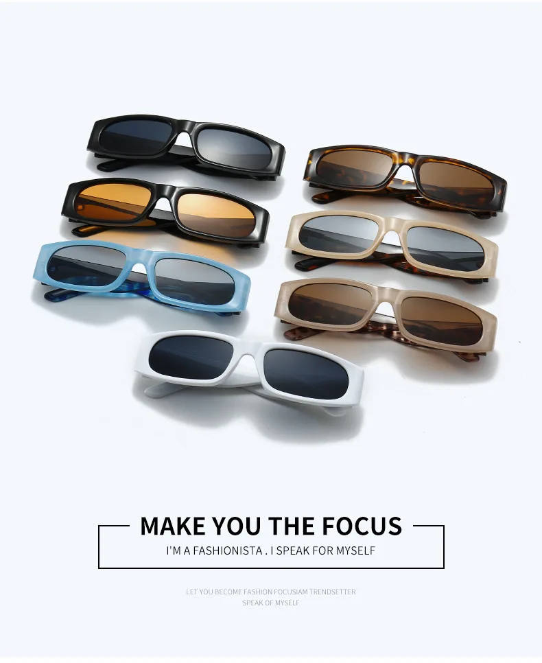 Schwarze Sonnenbrille im Hiphop-Stil mit schmalem Rahmen für Herren im Retro-Stil, mühelose orangefarbene Sonnenbrille UV400 – Detail 2