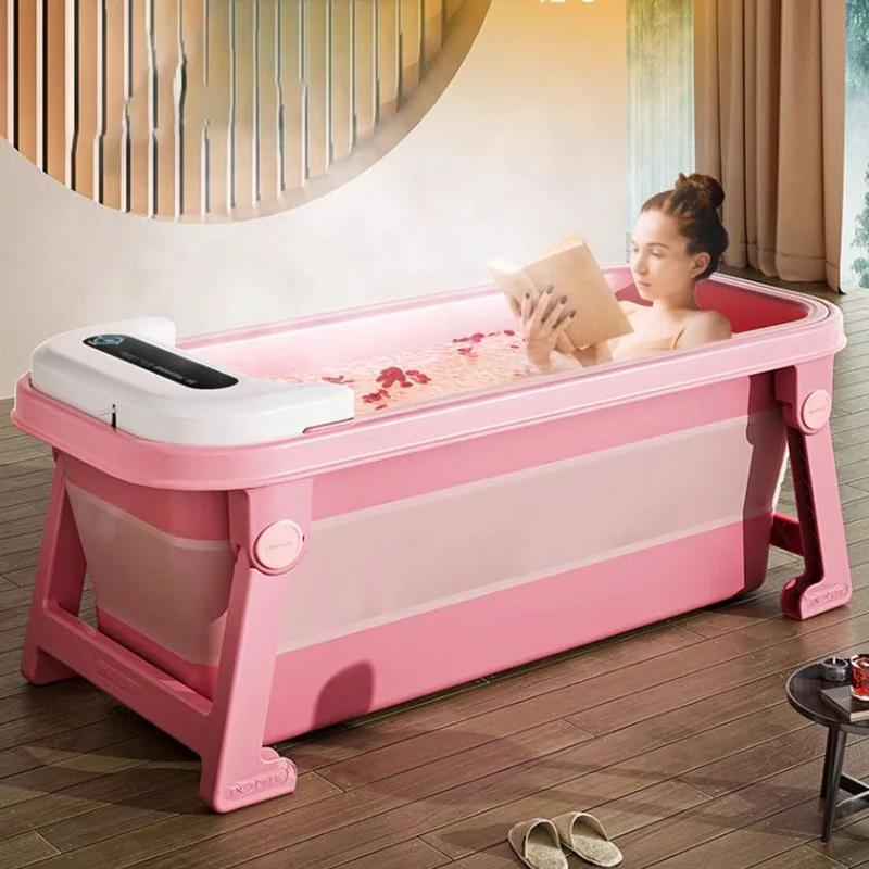 Design Indoor Plastic Bathtubs Anti Slip Long Jaccuzzi Baby Portable Bathtub Portable Adult Baignoire Adulde Home Furniture