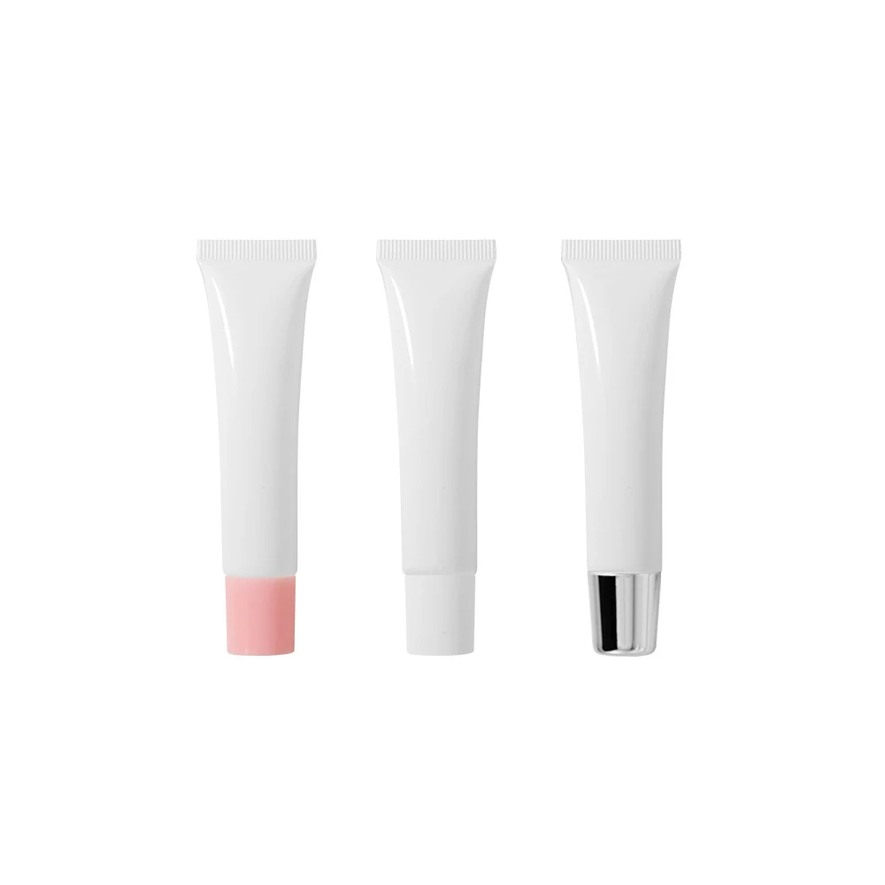 

50Pcs Lip Gloss Empty White Tubes 10ML 15Ml 20ML Travel Bottle Refillable Soft Cosmetic Squeeze Container Women & Girls DIY Tool