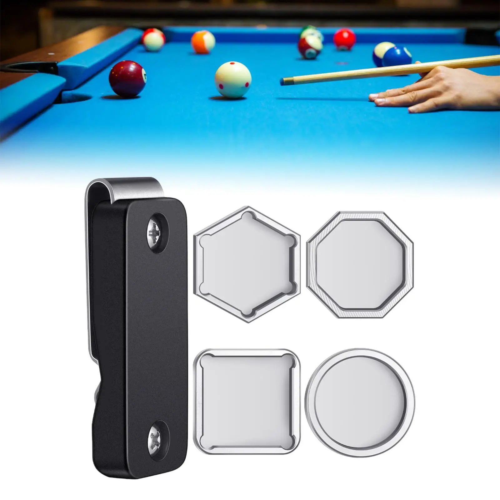 Billiard Chalk Holder Chalk Storage Box, Compact Belt Clip, Billiard Pool Cue Chalk Case, for Games Sports Men Players