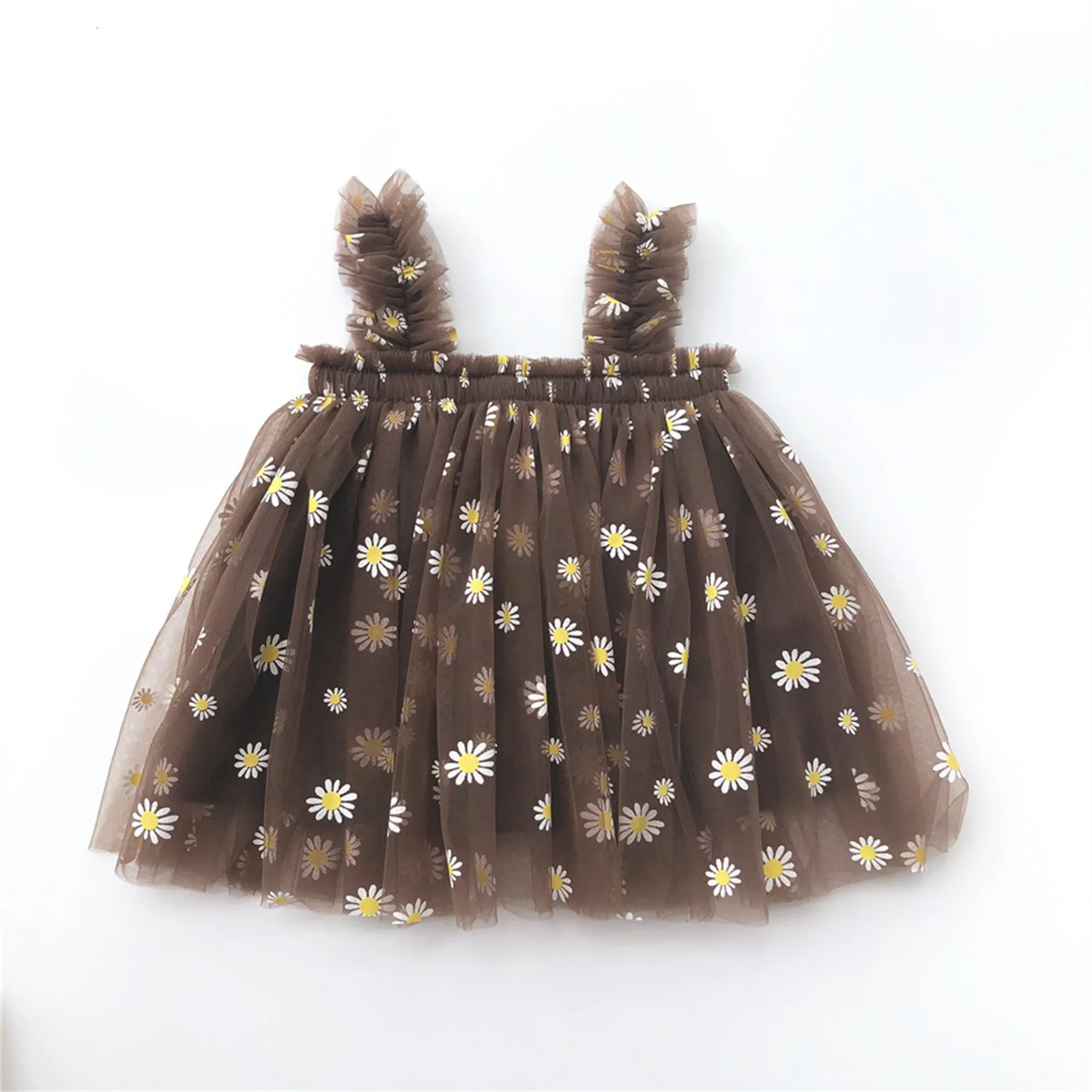 6M-5Y Summer Toddler Kid Baby Girls Tulle Dress Daisy Dresses For Girls Party Beach Holiday Clothes Fashion Hot New Summer 2024