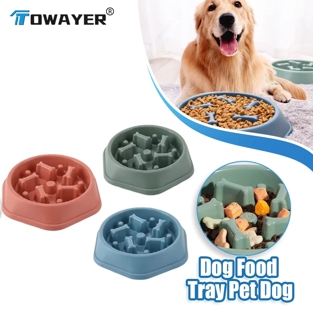 Dog Food Tray Pet Dog Feeder Slow Food Bowl for Dogs Choke-proof Design Helps Dogs Slow Down Eating Helps Digest Food