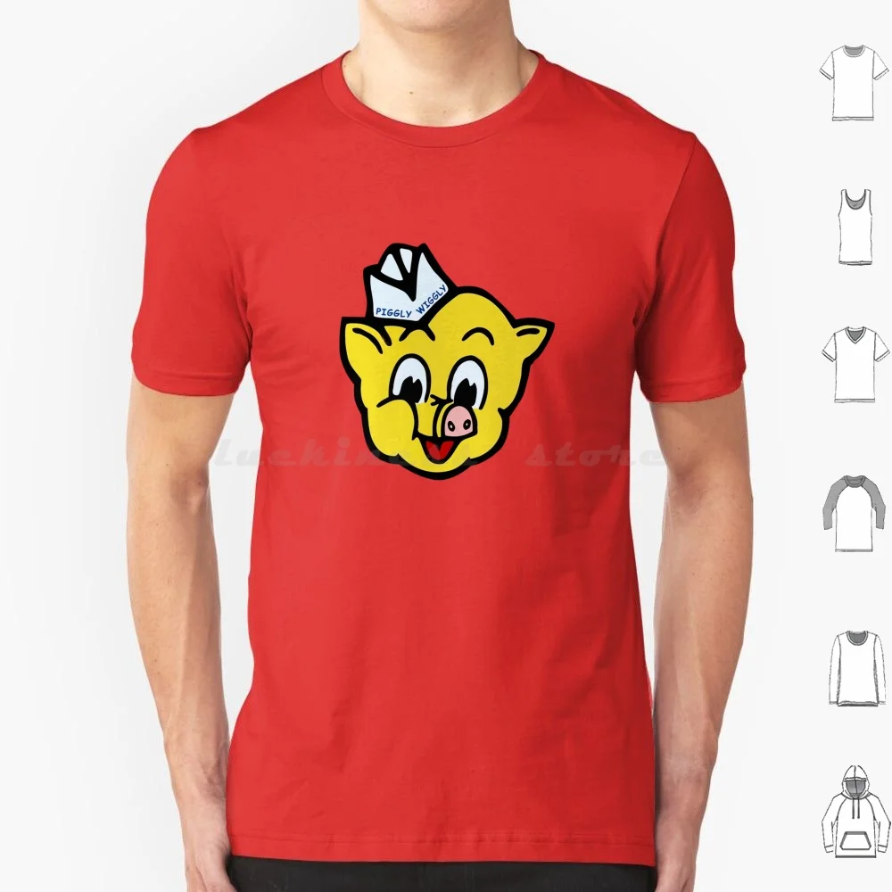 Piggly Wiggly Pig Head Super Market T Shirt Cotton Men Women DIY Print Pig Head Logos Groceries Food Markets
