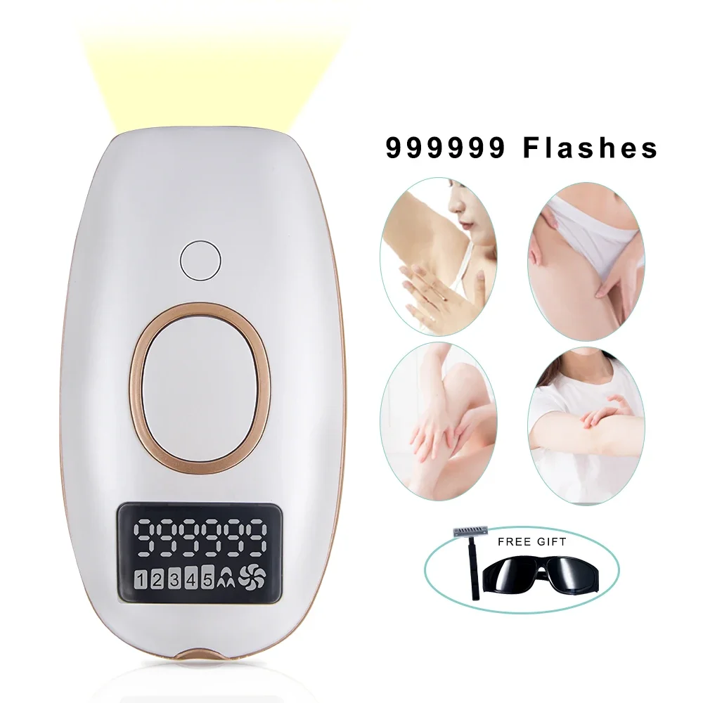 

Permanent & Painless Depilatory Device Laser IPL Female Epilator With LCD Screen 5 Gears 990000 Flashes for Women and Men