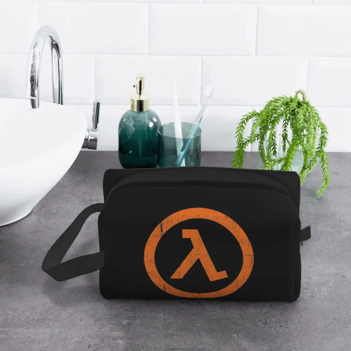 

Косметичка-органайзер Half Life Lambda Symbol для хранения косметики, дорожный несессер для женщин, косметичка для путешествий, пенал