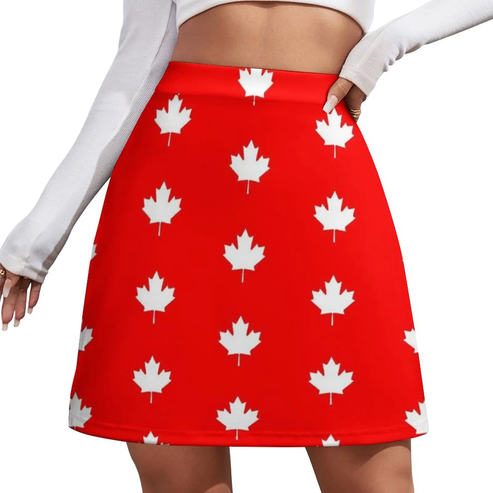 

Canadian Flag - National Flag of Canada - Maple Leaf T-Shirt Sticker Mini Skirt fairy core elegant skirts for women Mini Skirt