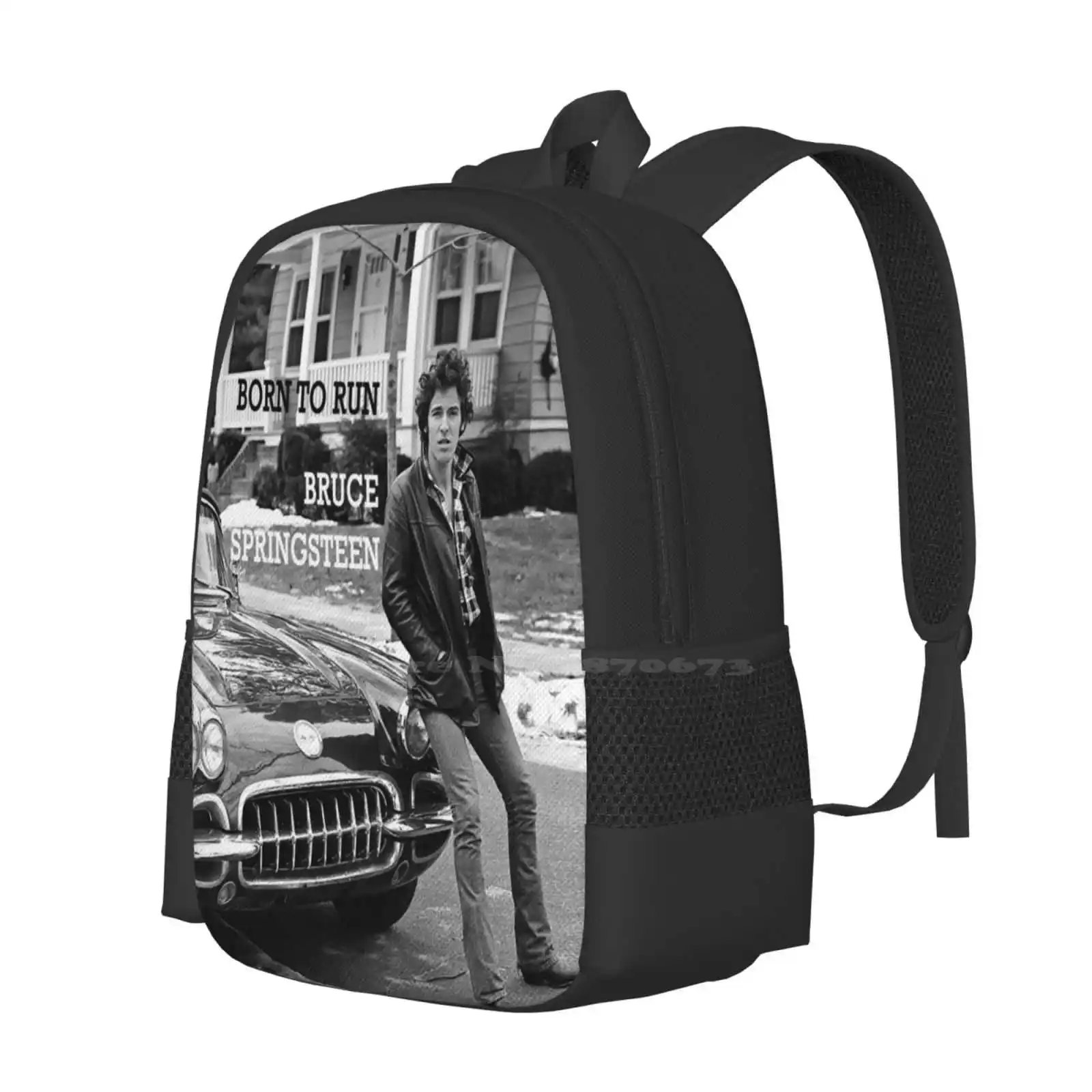 Born To Run ( Hq ) 2 Large Capacity School Backpack Laptop Bags Bruce Music And Roll Folk The Boss E Street Band New Born In