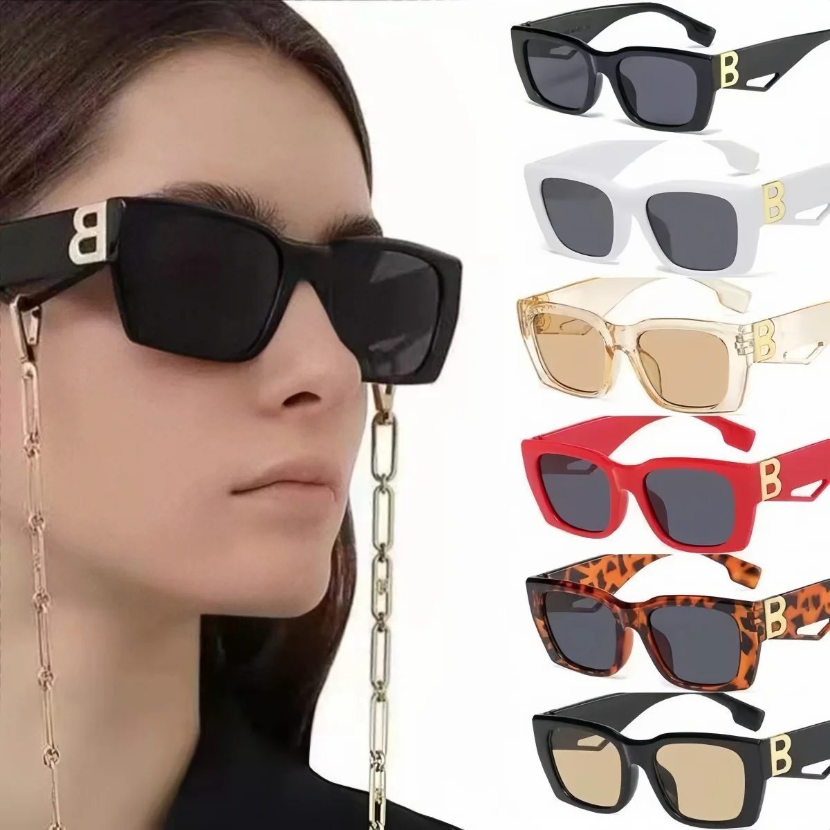 1pc European and American retro style women's fashionable sunglasses trend versatile summer sun shading and UV protection lightw image 3