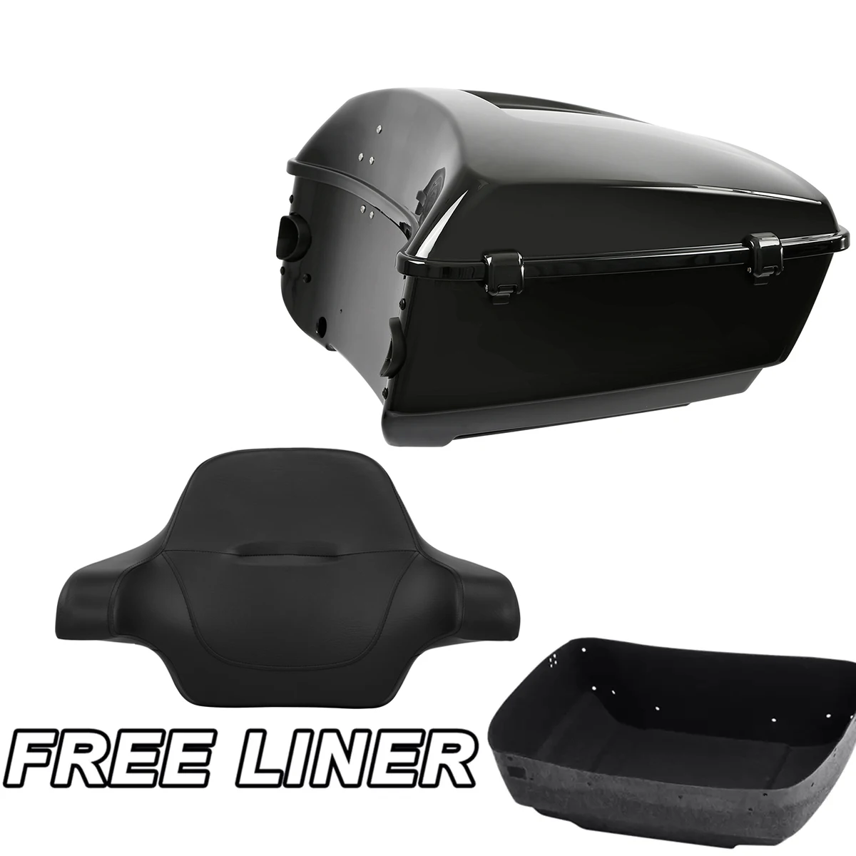 King Trunk Backrest Pad Fit For Harley Touring Electra Glide 2014-2024 Motorcycle Luggage Tail Box