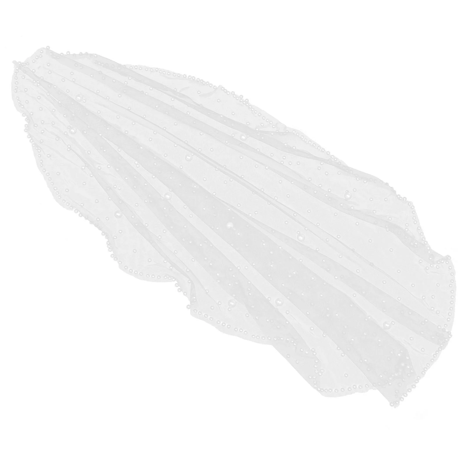 

Vintage Pearl Veil White Lace Fabric Classic Wedding Small Veils for Brides