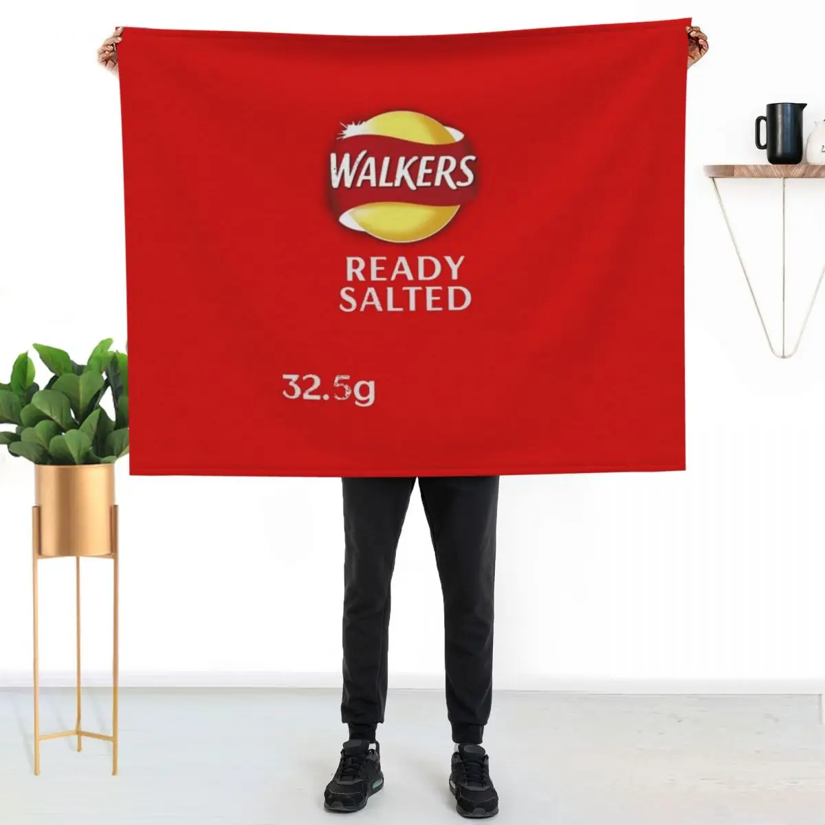 Walkers Ready Salted Crisps design Throw Blanket Picnic wednesday valentine gift ideas Bed linens funny gift Blankets