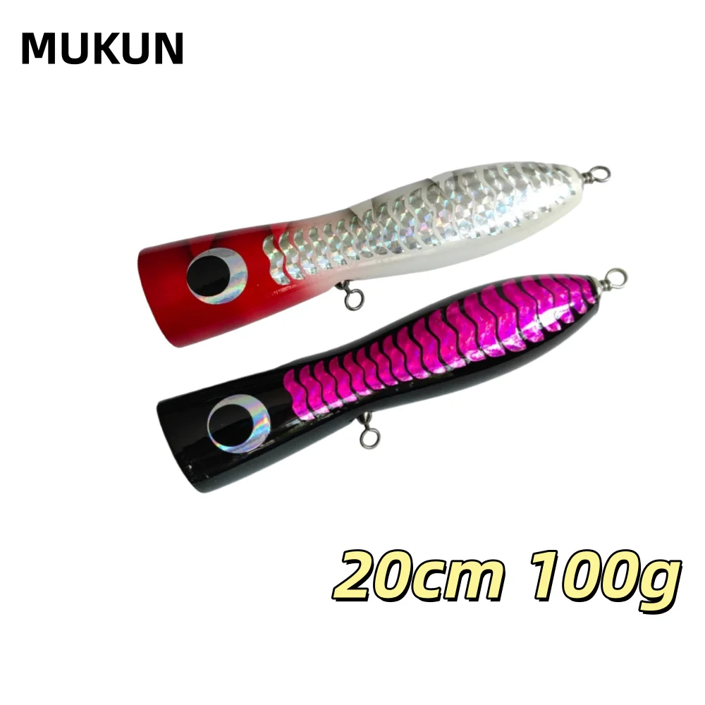 

100 г 200 мм верхняя вода жесткая рыболовная приманка ручной работы деревянная приманка-поппер морская плавающая деревянная поппер рыболовные приманки