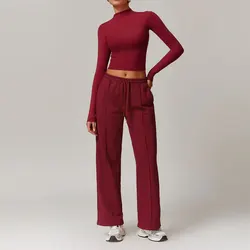 Sportswear 2 Pieces Yoga Set Gym Clothes Sportswear Yoga Suits For Women Fitness Set Tracksuits Sports Long Sleeved Gym Trousers