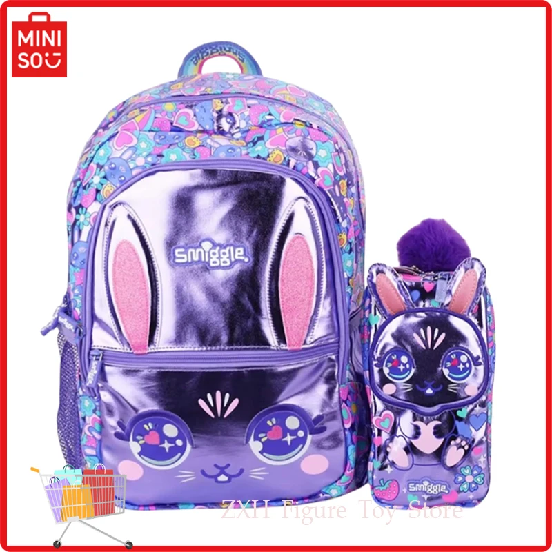 Genuine Australia Smiggle Reduces The Burden Students' Shoulders With Large Capacity Ultra Light Purple Rabbit Outdoor Backpack 