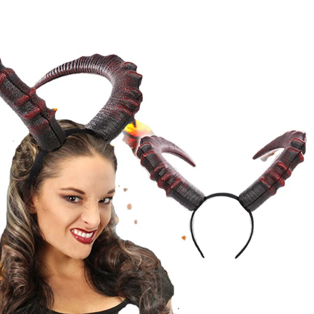 Devil's Horn Headband Hair Hoop Headdress Prop Carnival Celebration Prom Creative Hairbands Pu Man Halloween Costumes