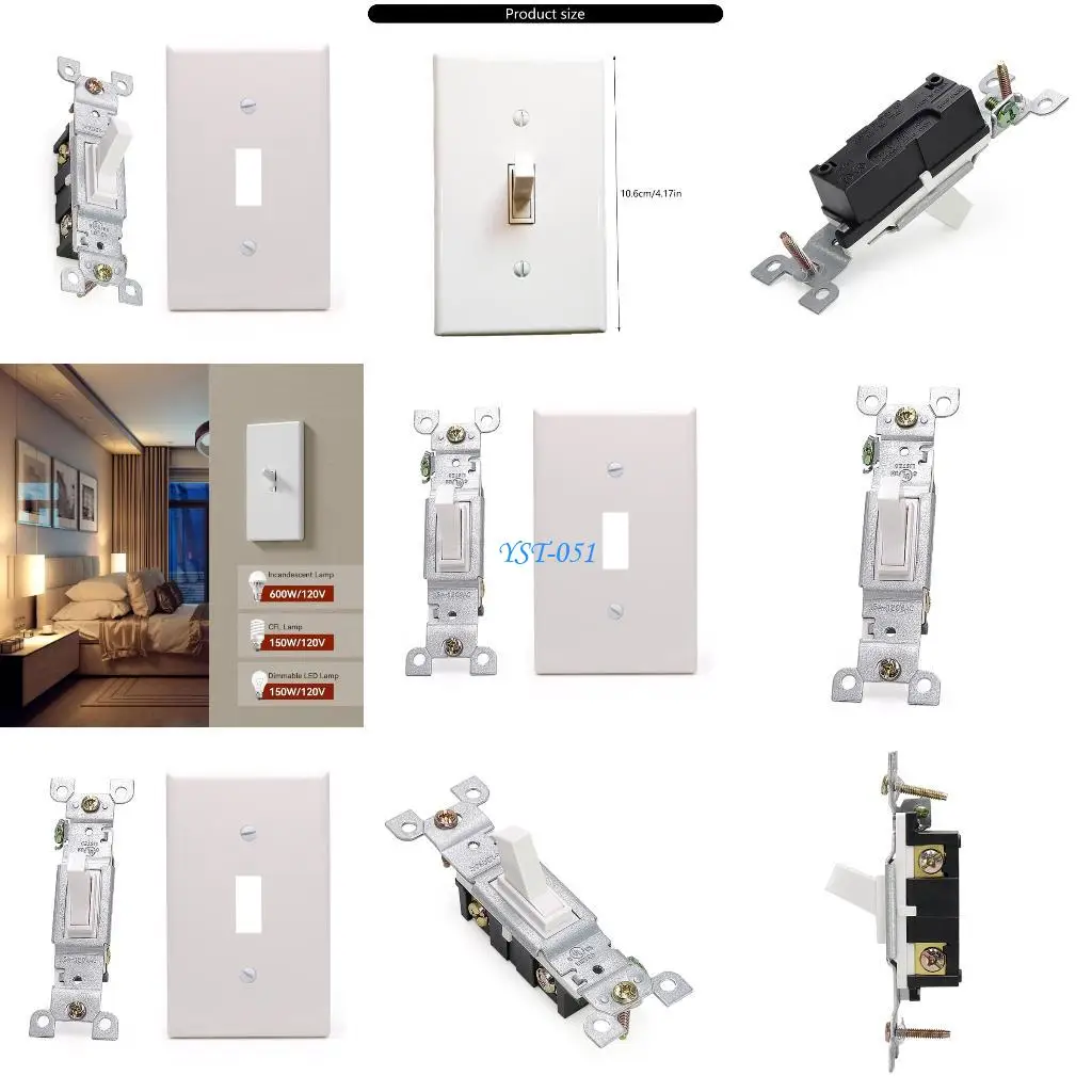 

E15A Single Poles Or 3 Way Dimmer Switches No Neutral Wire Required Thin Profile for Standard Electrical Box Installation