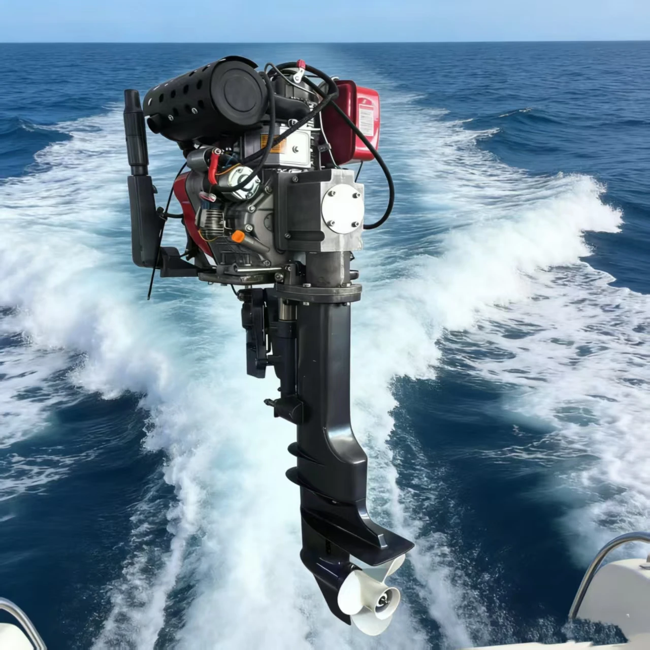 Portable 18HP Single Cylinder Air-Cooled Diesel Outboard Easy Operation Small Fishing Motor