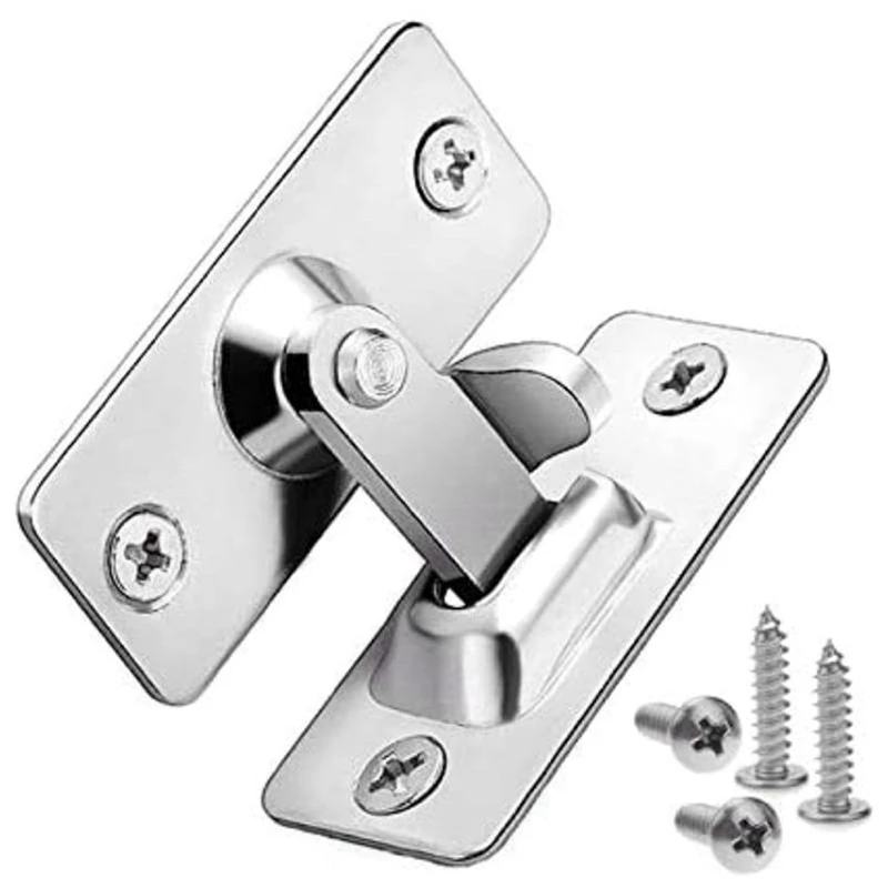 4X Bathroom Stainless Steel Ornaments Supplies Doors Locks Door Sliding Right Angle Lock Door Buckle