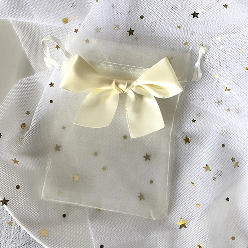 10 pz/lotto sacchetti di Organza con coulisse sacchetto regalo squisita farfalla caramelle imballaggio di stoccaggio di gioielli sacchetti di regali