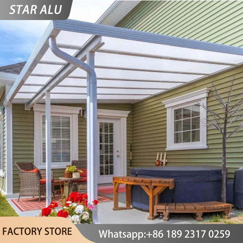 Outdoor Polycarbonate Awning Canopy for Door Window Sunshade Rain Shelter Durable Polycarbonate Carport Roof for Patio Garden