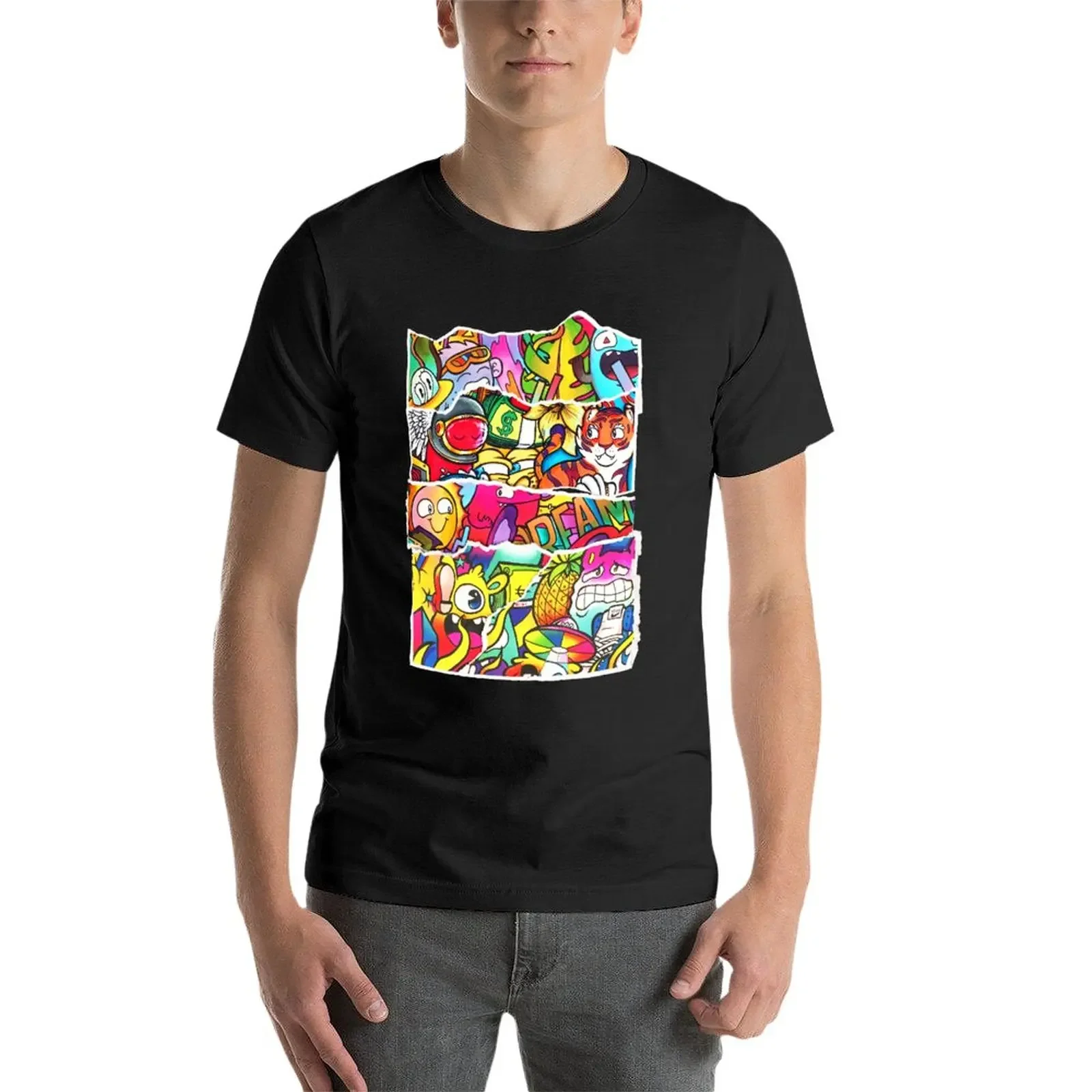 New Vexx Doodle Collage T-Shirt shirts graphic tees Aesthetic clothing tops Tee shirt men graphic t shirts image 3