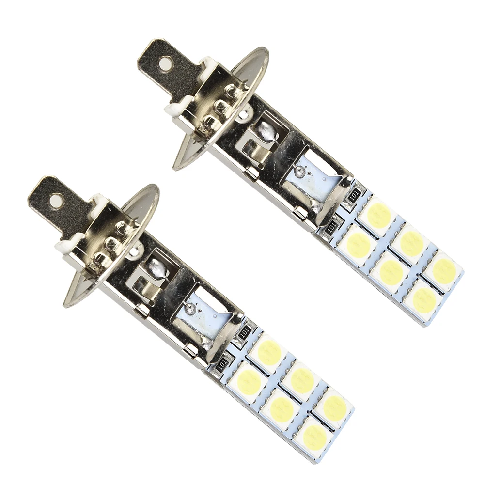 Lampu kabut kualitas tinggi, Aksesori kendaraan pengganti, lampu depan H1-12SMD-5050, Set 2 buah lampu kabut