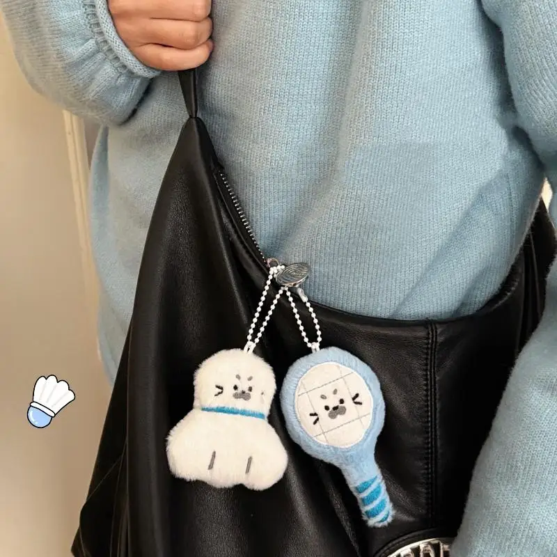 New! Cute Creative Food Racket Seal Plush Key Chain Cartoon Fun Animal Seal Pendant Backpack Decorative Pendant Plush Doll Gift