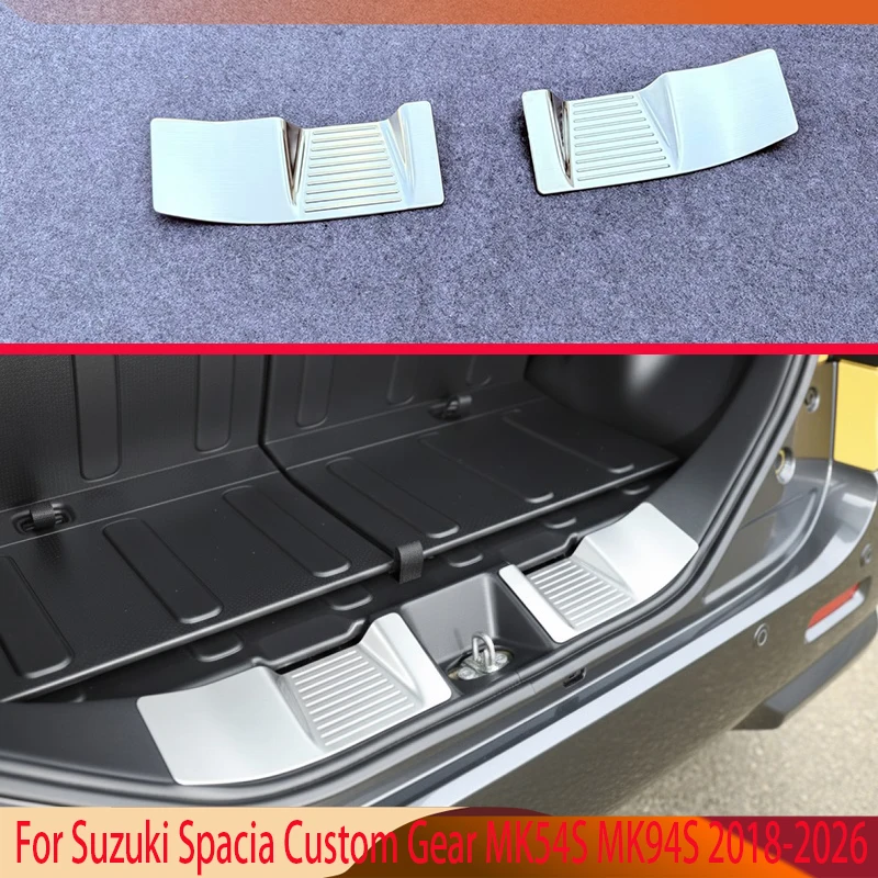 For Suzuki Spacia Custom Gear MK54S MK94S 2018-2026 Stainless Steel Rear Trunk Scuff Plate Door Sill Cover Molding Garnish