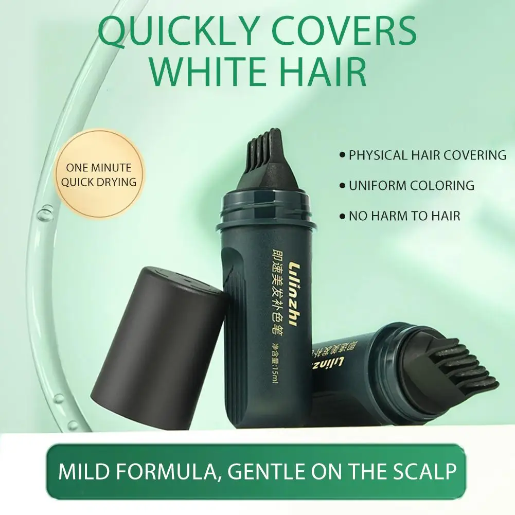 

Gray Hair Cover Up Pen - Instant Root Touch Up, Natural & Color On-The-Go Waterproof Sweat-Proof Looking Makeup, Hair M7W1