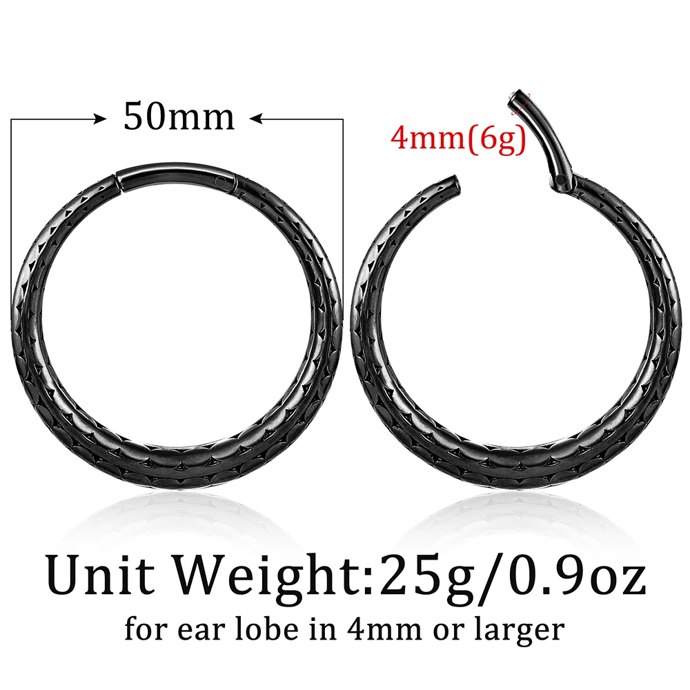 Casvort 2PCS 316 Stainless Steel Round Ear Weights Hanger Ear Plugs for Stretched Lobe Piercing Women Men Body Jewelry Expander image 6