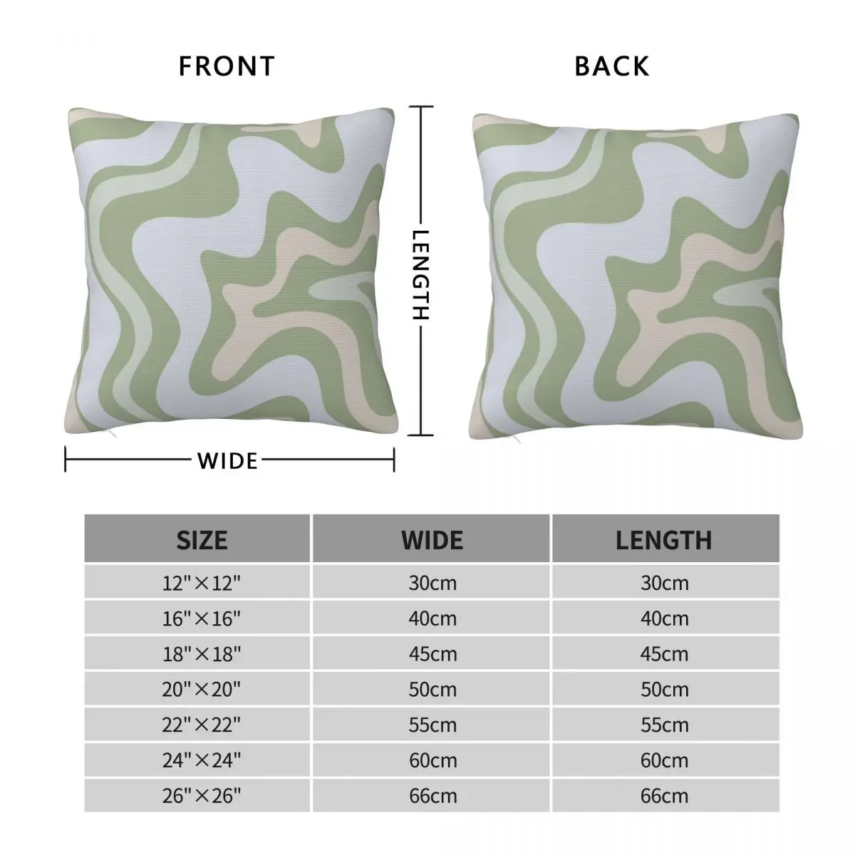 Sage Green Grey Liquid Swirl Square Pillowcase Polyester Linen Velvet Creative Zip Decorative Pillow Case Bed Cushion Cover 18