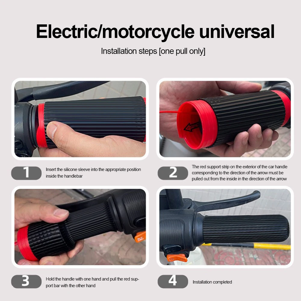 Motorcycle Handlebar Cover Silicone Non-Slip Wear-Resistant and Shock-Absorbing Easy To Install Handlebar Cover Modification
