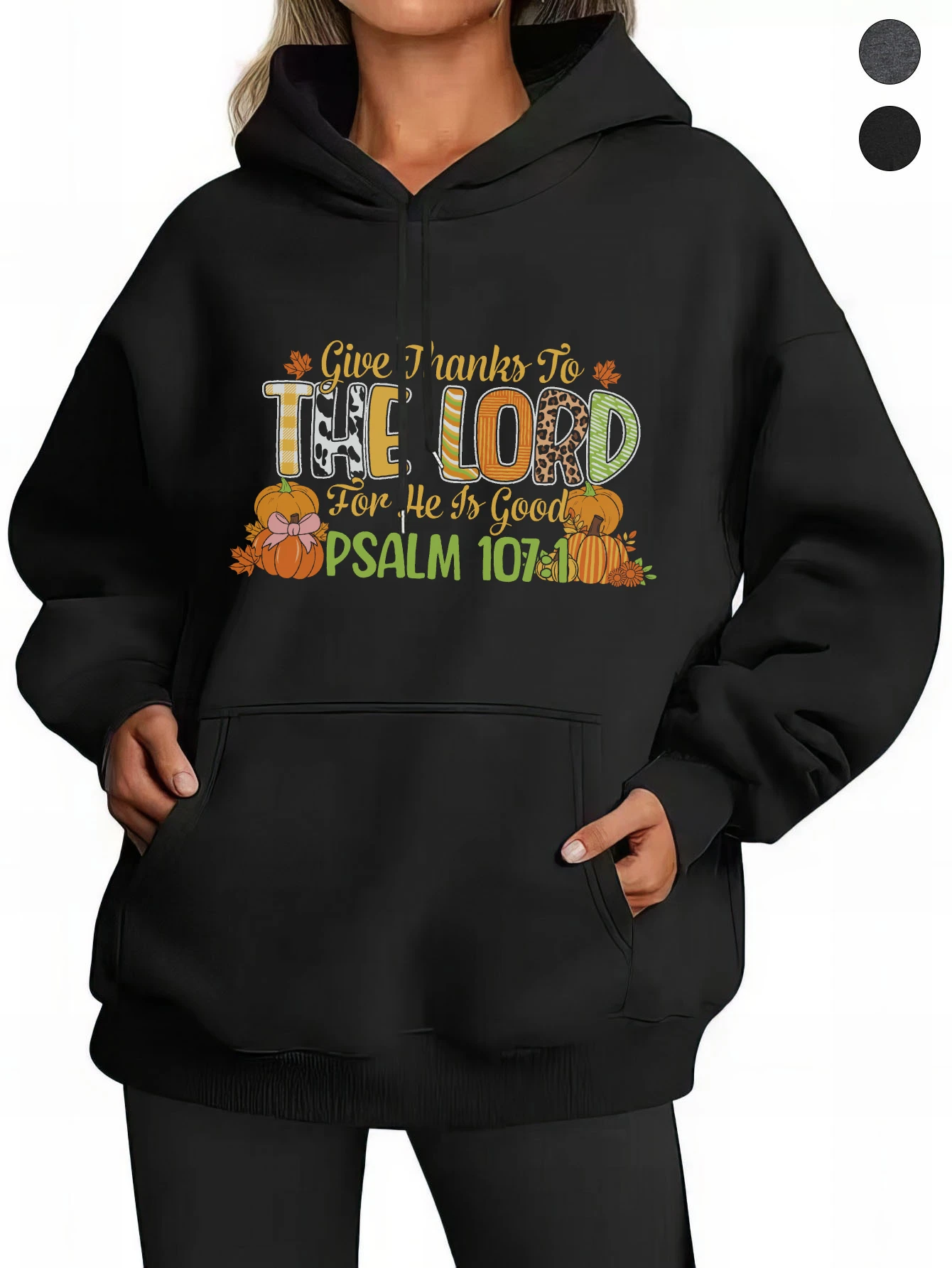 Sudaderas con capucha retro pop con gráficos de Jesús de Acción de Gracias, algodón holgado negro y gris para un estilo cómodo de Halloween de otoño/invierno