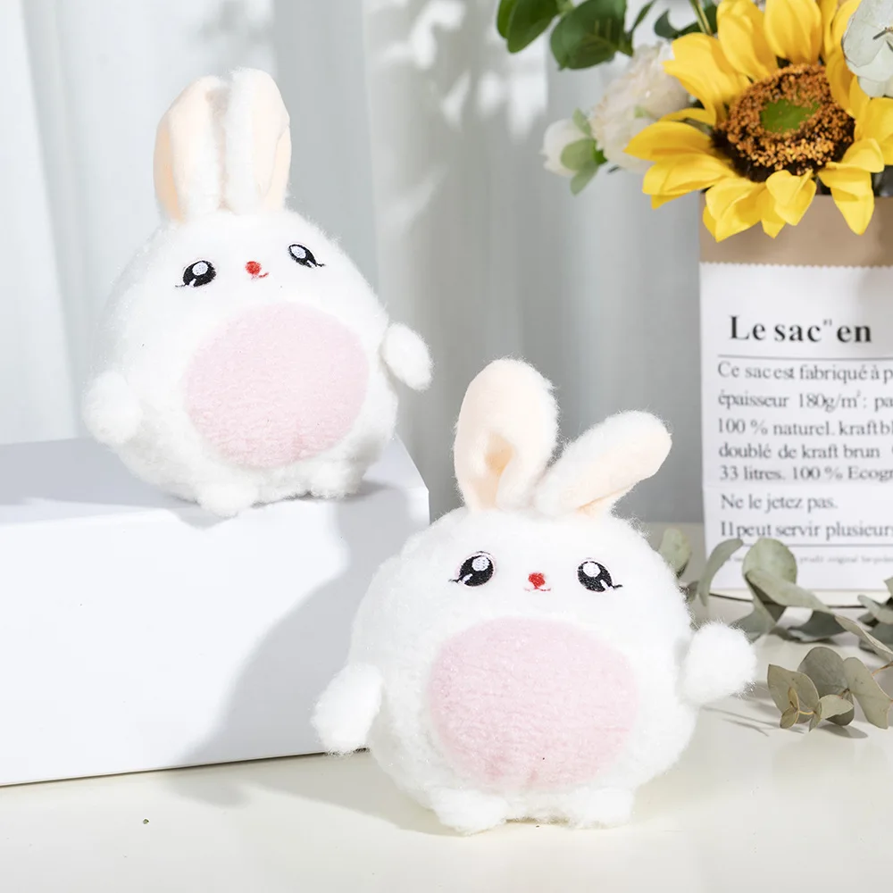 40pcs Wholesale Long Ears Rabbit Schoolbag Pendant Plush Toy Grab Machine Doll Stuffed Toys Keychain Key Chain Supplies Gift