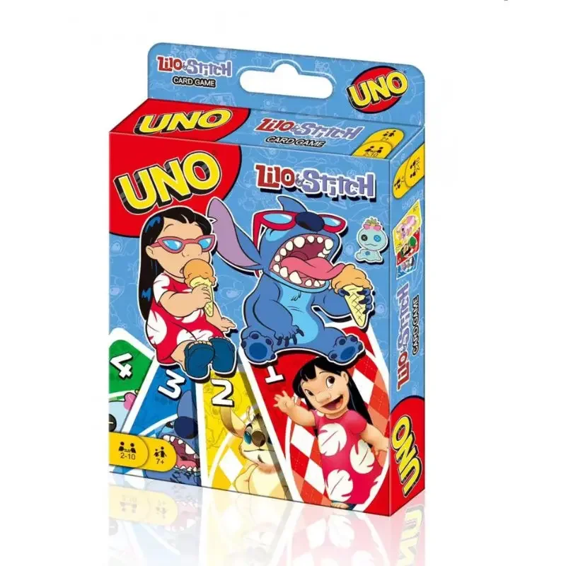 Sanrio Stitch Desktop Card Game Uno-kaarten Vrije tijd Tafelspellen Engelse pokerkaarten Party Entertainment Kaarten Tafelspellen Speelgoed