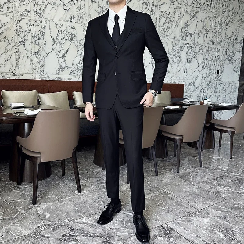 

L7444 Black Versatile Slim Wedding Suit