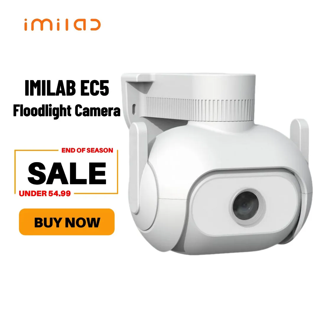 IMILAB EC5 Floodlight Camera Outdoor Wifi Security Video Surveillance Cam IP 2K Color Night Vision 360°Human Tracking Webcam New