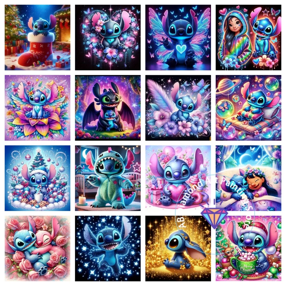 

Lilo And Stitch Cartoon AB Diamond Drawing Kit Square Round Diamond 5D DIY Mosaic Handmade Art Adult Exquisite Gift Home Decor