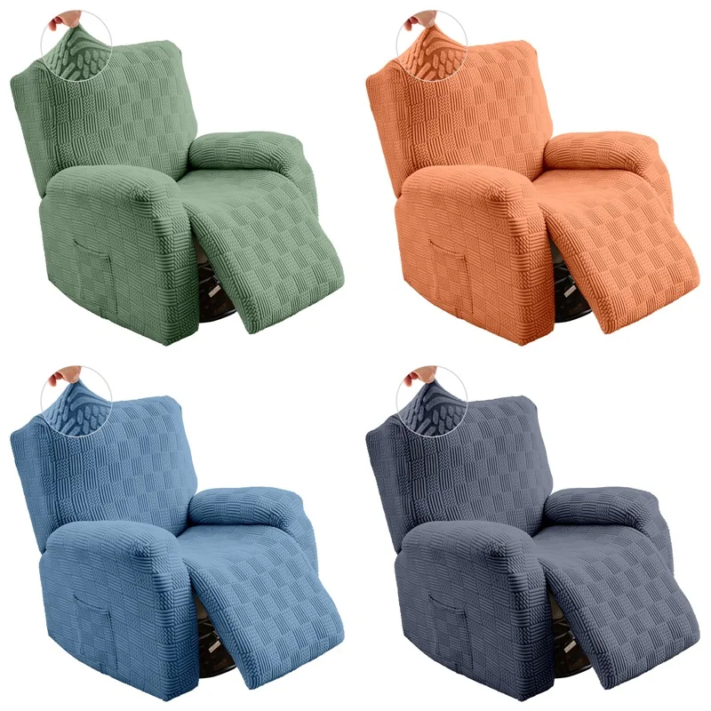 4Pcs Split Thicken Recliner Chair Cover Elastic Jacquard Single Sofa Covers Lazy Boy Chair Slipcovers Stretch Armchair Protector