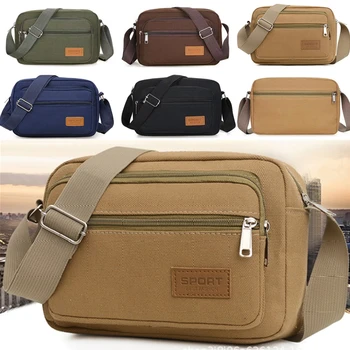 ผู้ชายผ้าใบไหล่กระเป๋า Casual Tote Travel Men's Crossbody กระเป๋า Messenger กระเป๋าหลายกระเป๋ากระเป๋าถือ