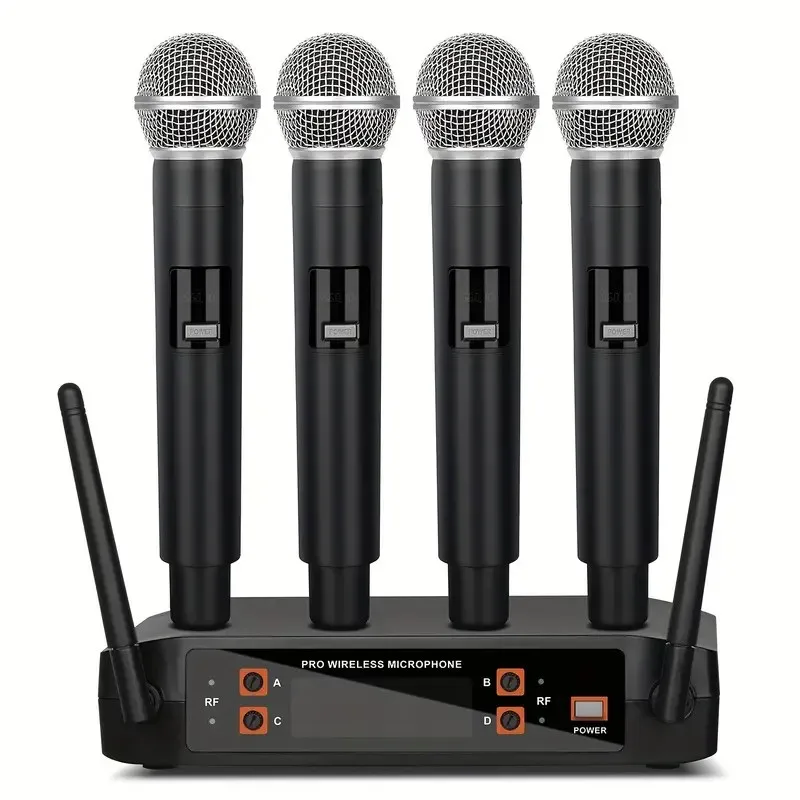 

GLXD4 wireless microphone, professional 4-channel karaoke handheld system, family karaoke, meetings, parties, church weddings