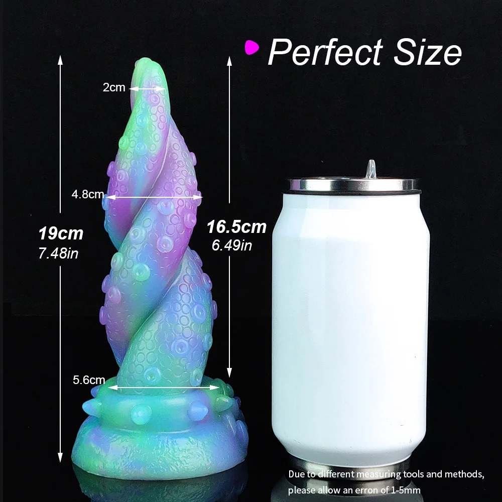 YOCY Octopus Dildo Fantasy Silicone Sex Toy Anal Butt Plug Luminous Toy With Powerful Suction Cup