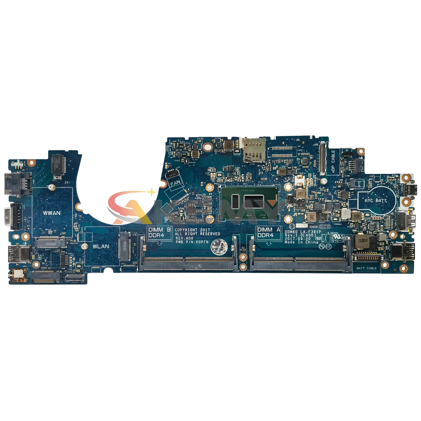 Imagem -04 - Akemy La-f391p Laptop Motherboard para Dell Latitude 7530 5290 02x71h 039ggh 0whpnw 0grnh7 Mainboard i3 i5 i7 7ª 8ª Geração Cpu