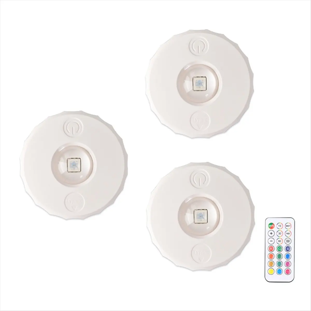 DT1988 TO Puck Lights LED RGB Dimmable Under Cabinet Lighting with Remote Wireless Hill Sensing Spotlight for Wine Cabinet 3PCS