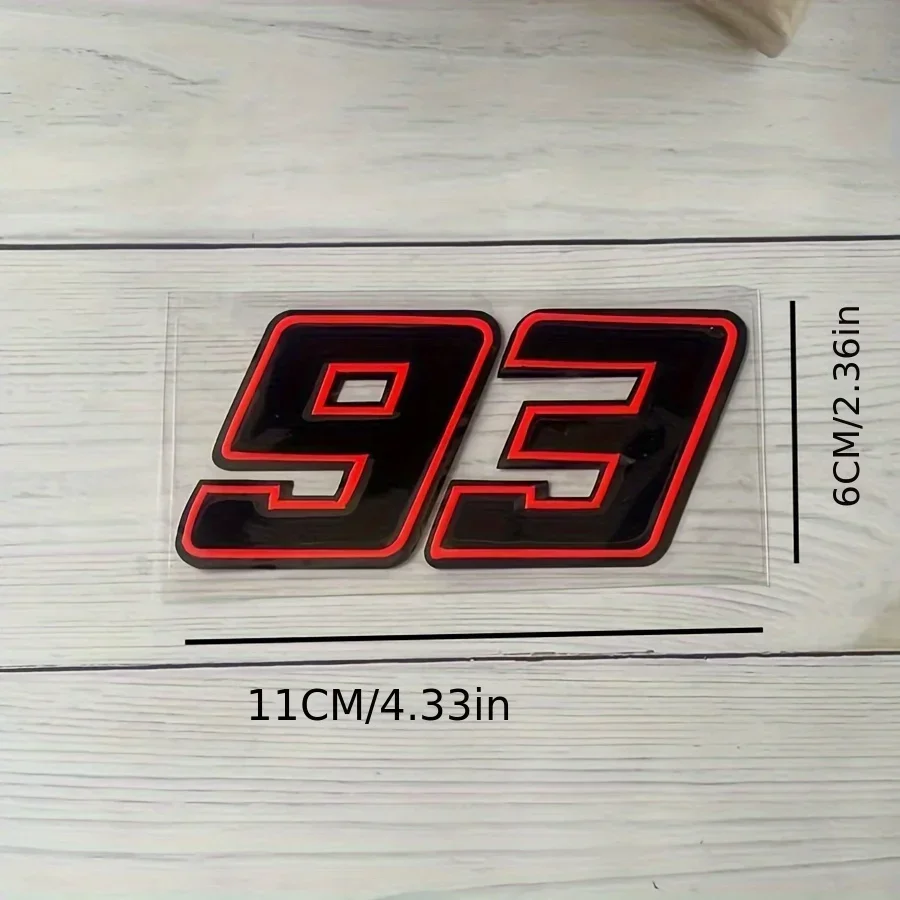 Adesivo per auto con numero di corse "93", decalcomania per auto a tema MotoGP per gli appassionati di auto/moto per decorare veicoli