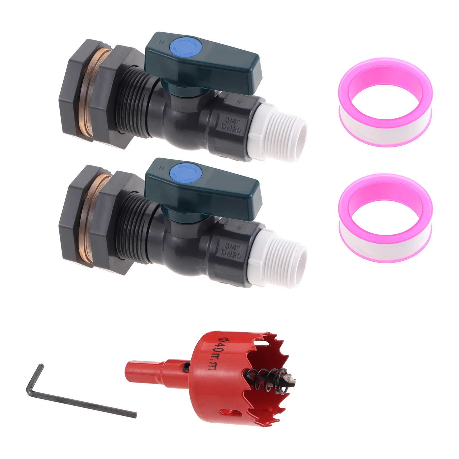 2 Sets 3/4 Inch Water Pipe Repair Kit for Garden Watering Hose Stop Garden Hose Shut Off Valve Rain Barrel Spigot Kit Diverter