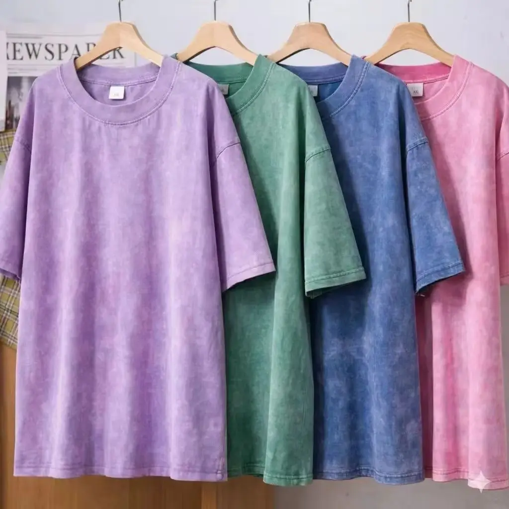 Summer Washed T shirt for Men Women Cotton Loose O-Neck Oversized Tee Men's Korean Y2k Tops Casual Vintage Short Sleeve T-shirt