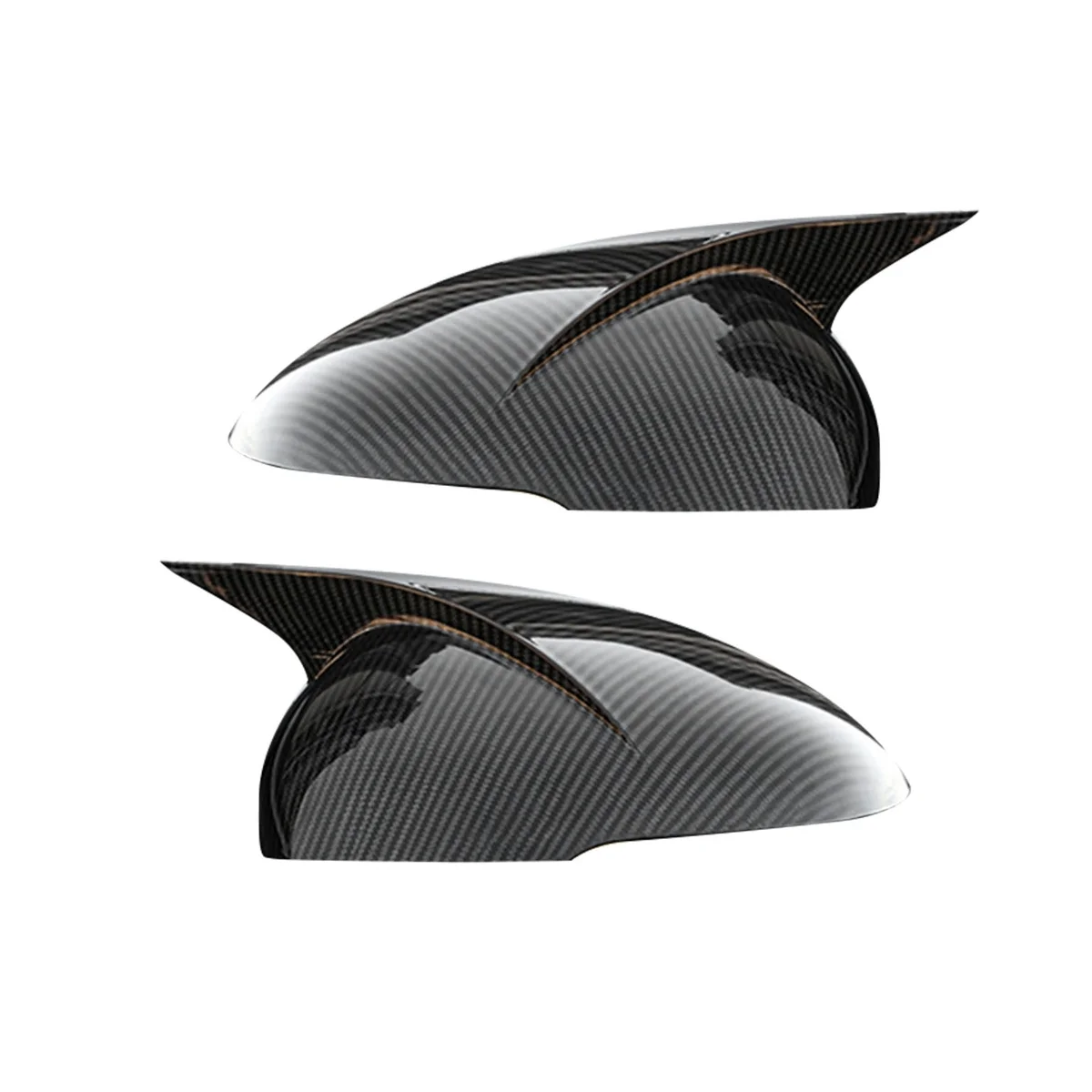 1 Pair New Bullhorn Mirror Housing for 2020 2021 2022 K5 Kekul Mirror Cover Retrofitting Decals Carbon Fiber Pattern